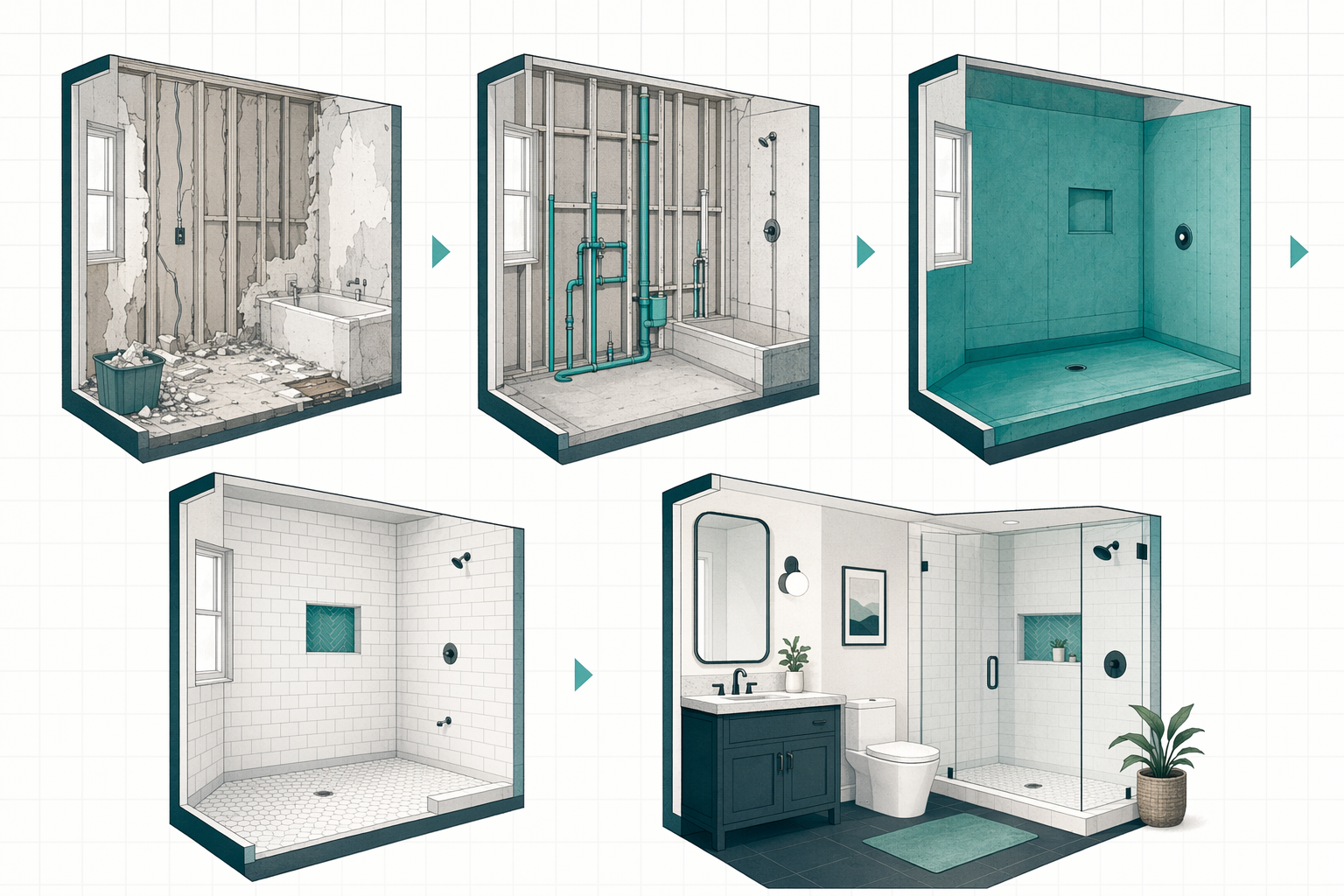 Illustration for Full bathroom remodel