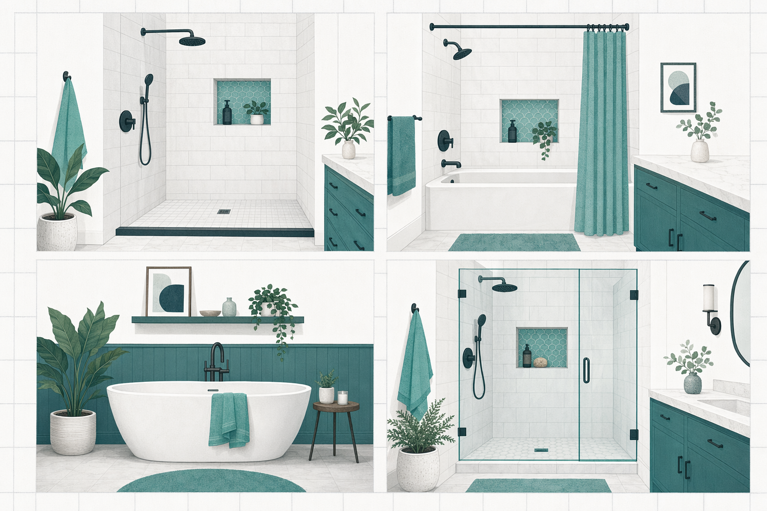 Illustration for Showers & tubs