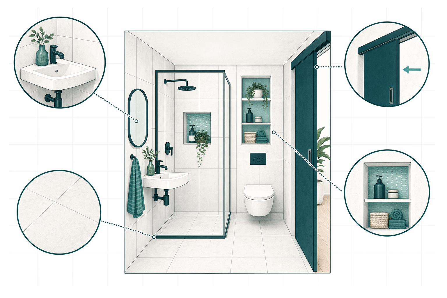 Illustration for Small Bathroom Remodel Ideas That Work
