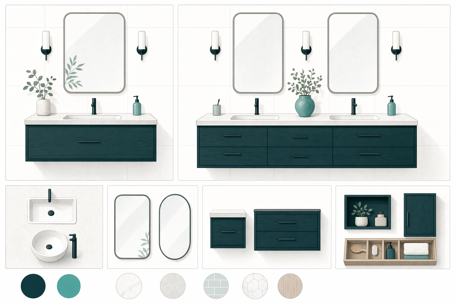 Illustration for Vanities & storage