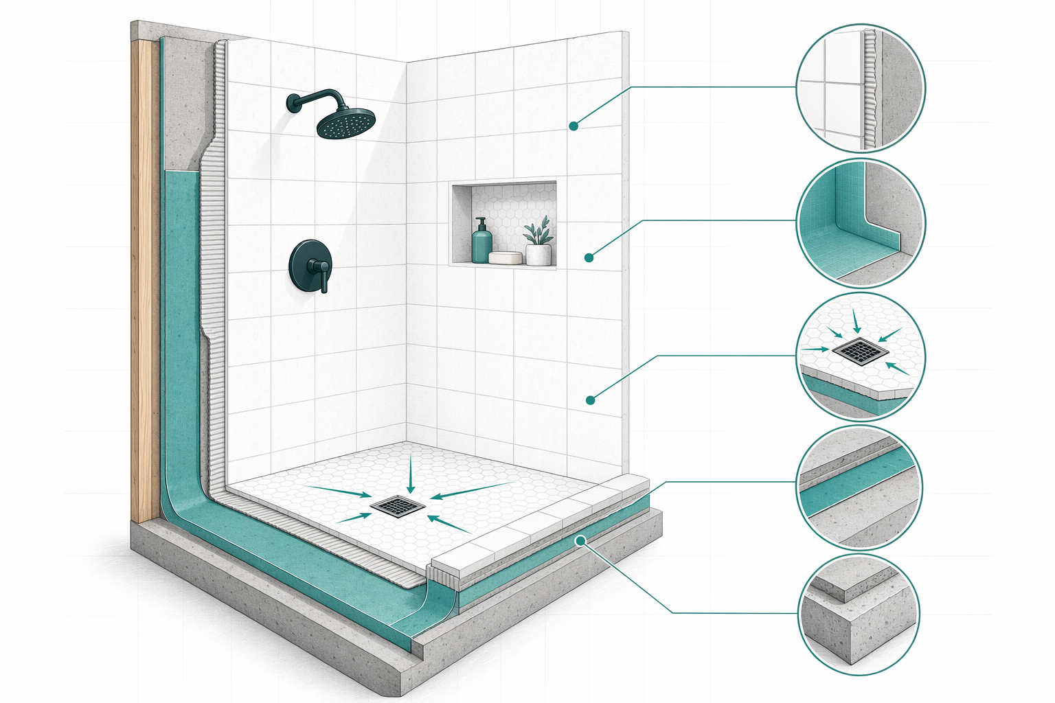 Illustration for Bathroom waterproofing explained